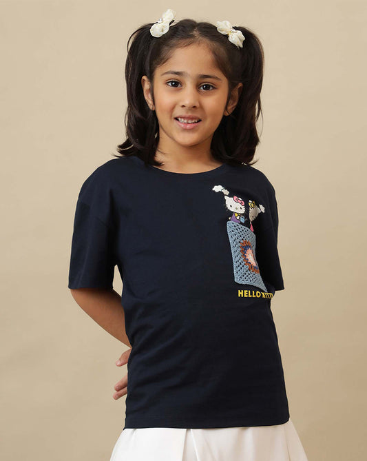 Hello Kitty Printed Oversized Tshirt For Girls