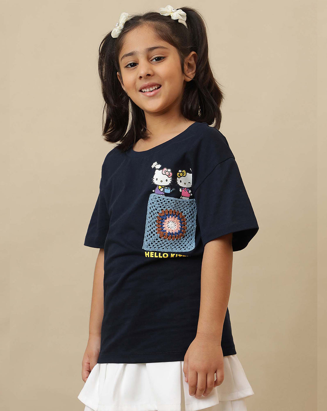 Hello Kitty Printed Oversized Tshirt For Girls