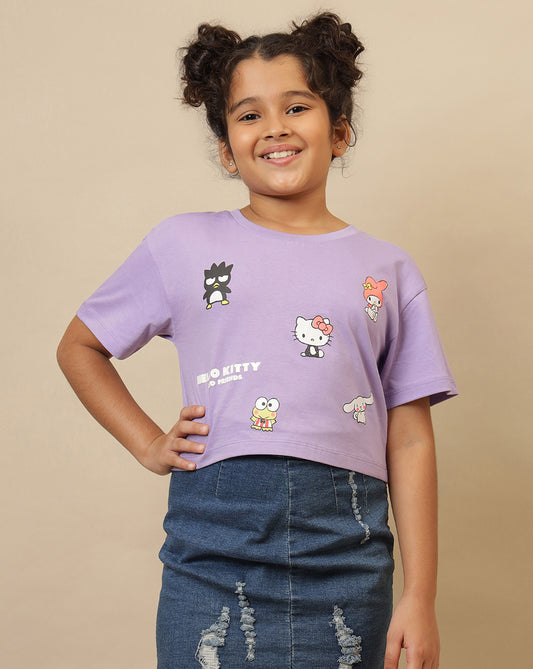 Hello Kitty Printed Boxy Fit Tshirt For Girls