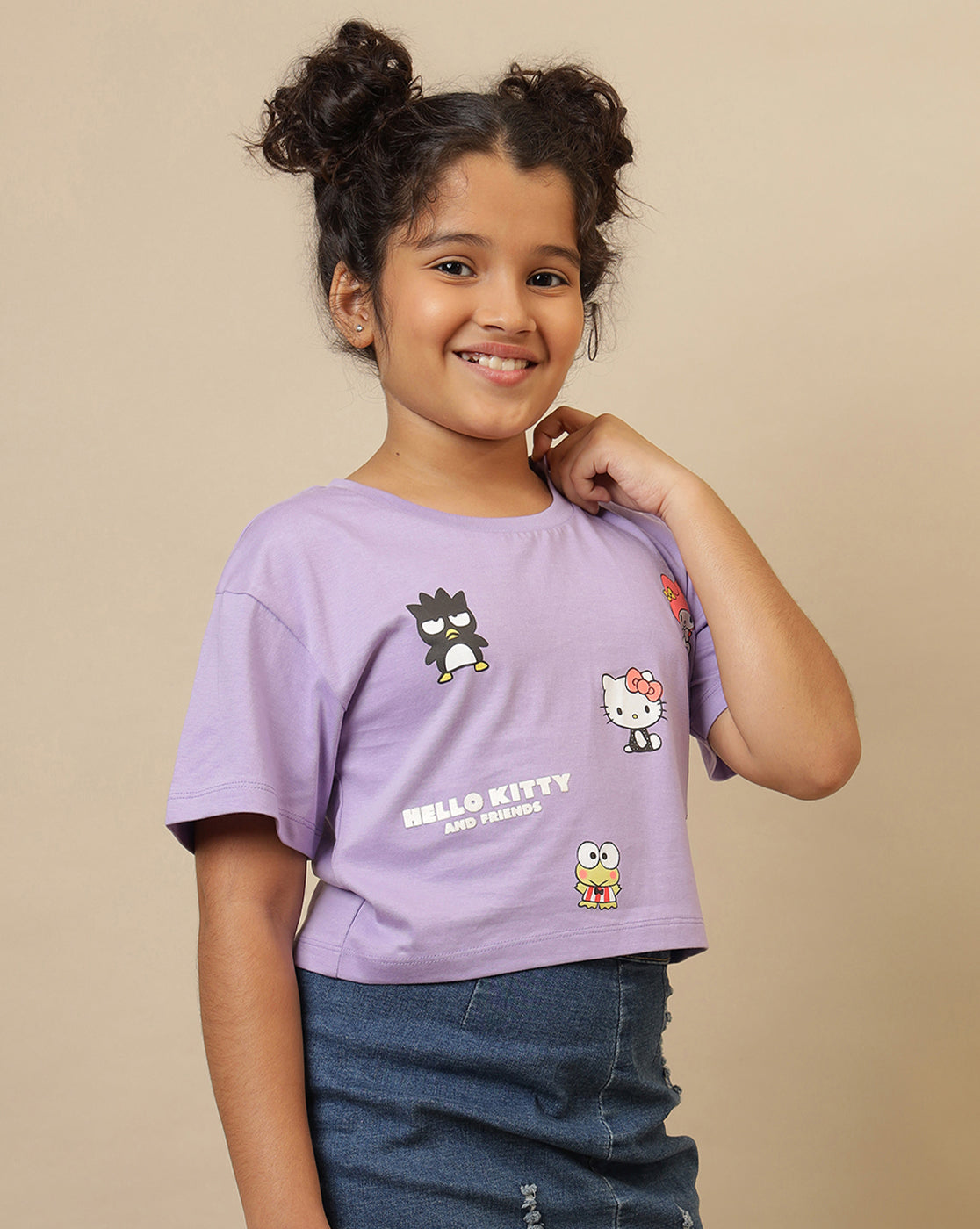 Hello Kitty Printed Boxy Fit Tshirt For Girls