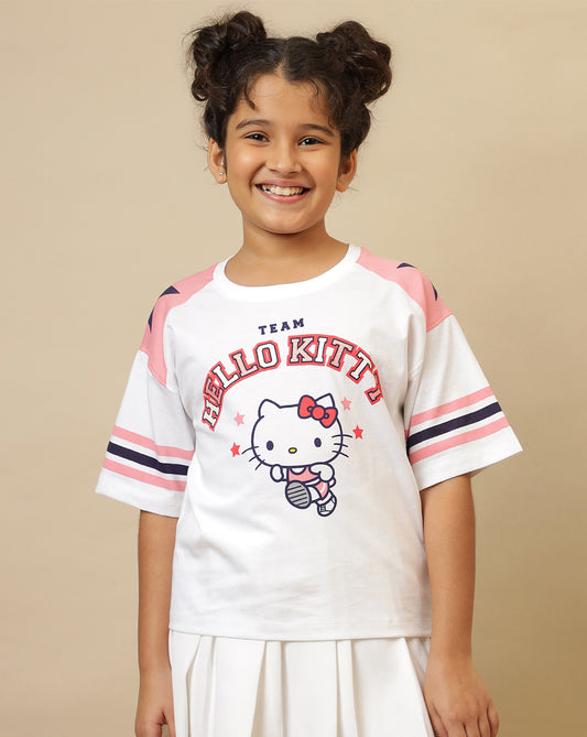 Hello Kitty Printed Oversized Fit Tshirt For Girls