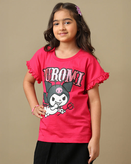 Hello Kitty Printed Relaxed Fit Tshirt For Girls