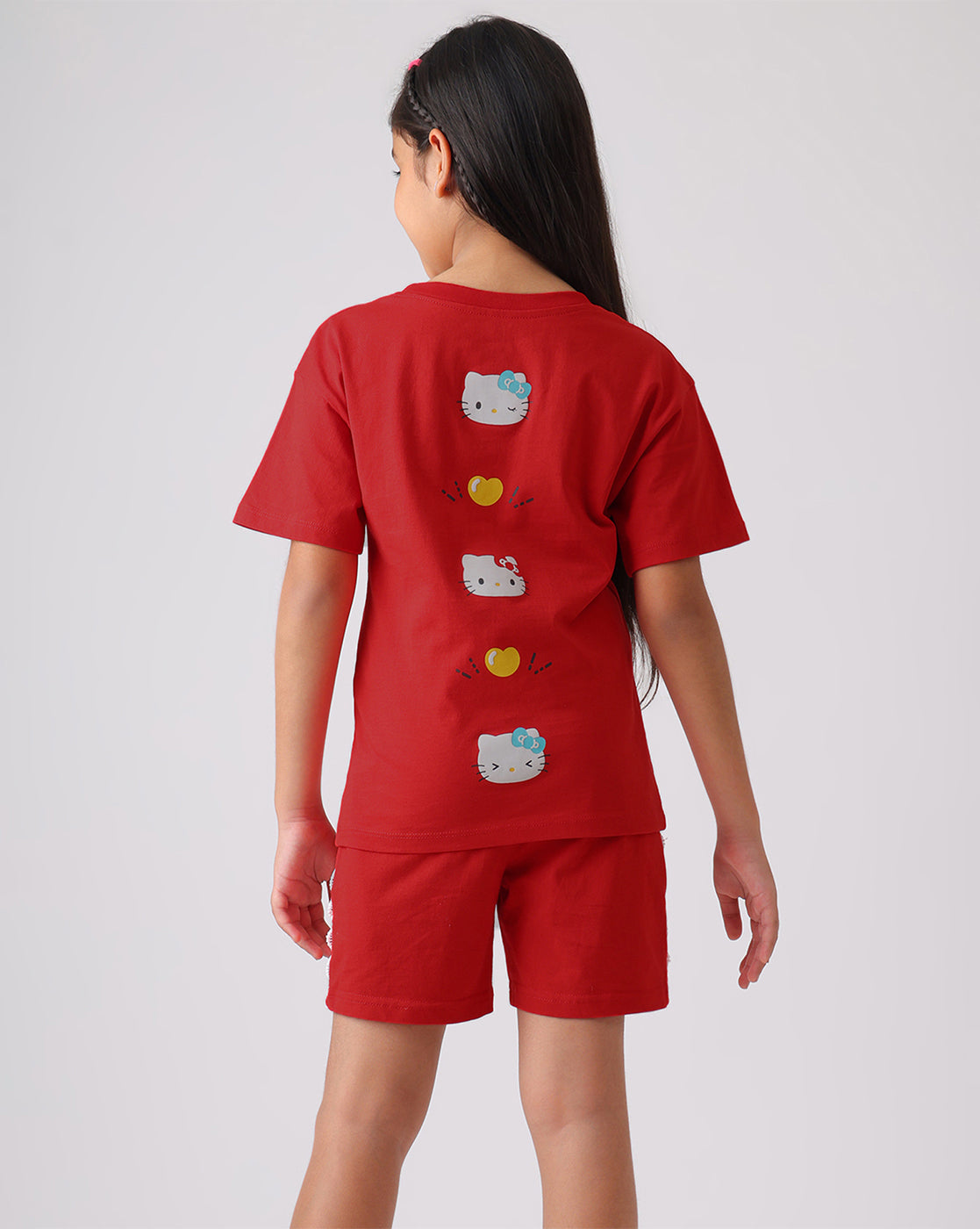 Hello Kitty Regular Fit Tshirt & Shorts Co-Ords Set Girls