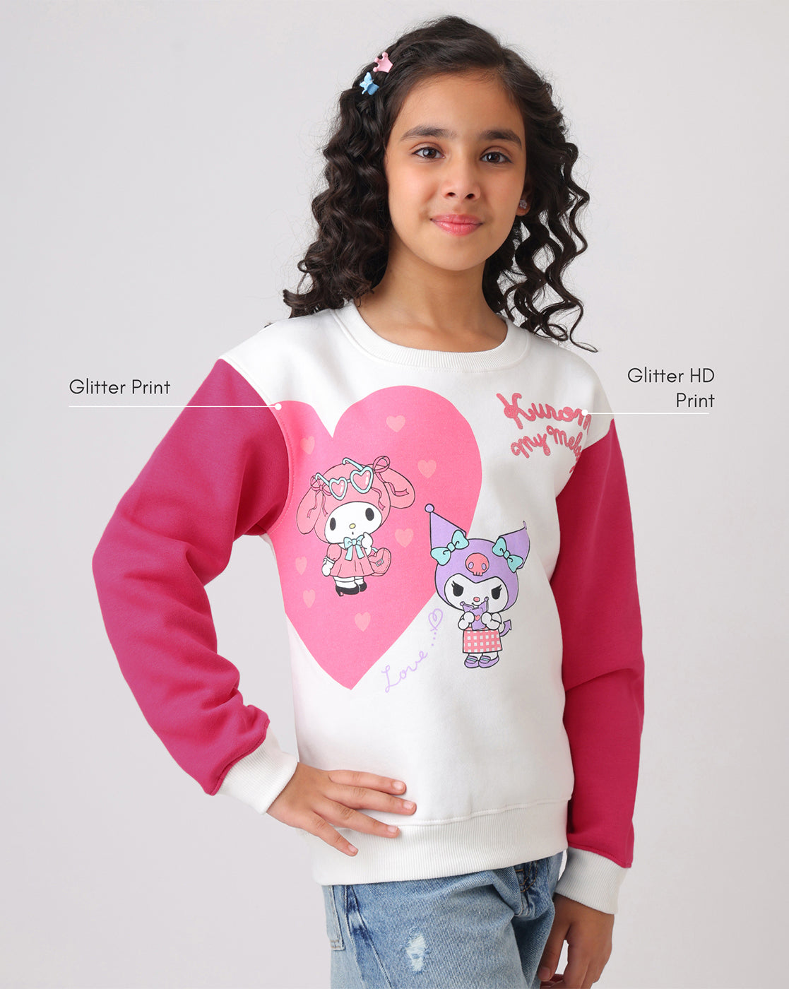Hello Kitty Kuromi Relaxed Fit Sweatshirt Girls