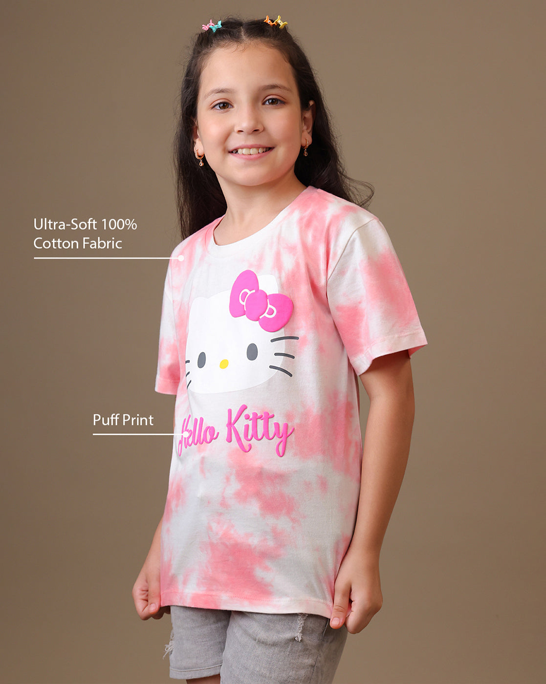Hello Kitty Printed Regular Fit Tshirt For Girls