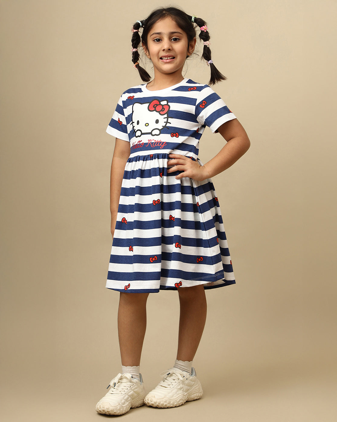 Hello Kitty Printed Regular Fit Dress For Girls