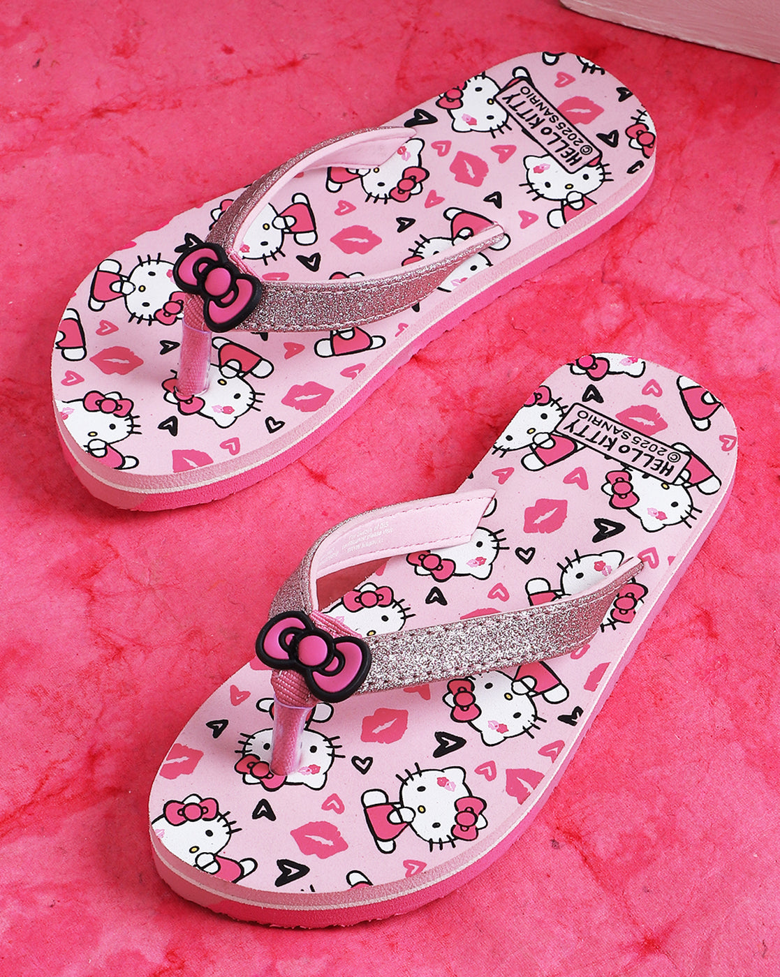 Hello Kitty Printed Pink Flip-Flops For Kids Girls