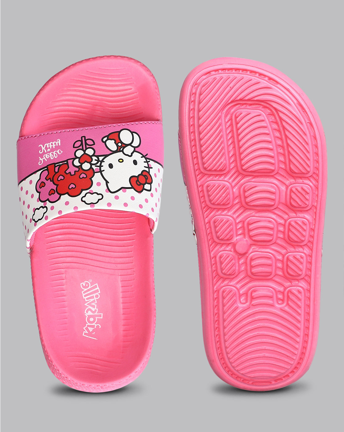 Hello Kitty Printed Pink Sliders for Girls