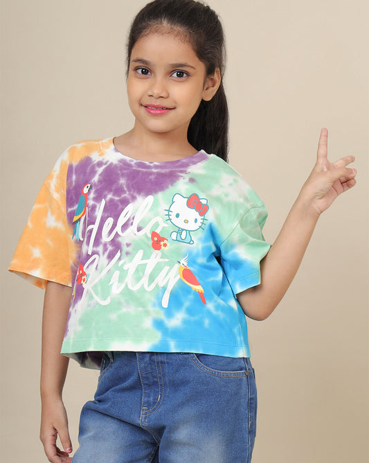 Hello Kitty Printed Boxy Fit Tshirt For Girls