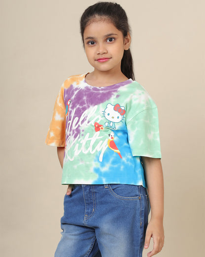 Hello Kitty Printed Boxy Fit Tshirt For Girls
