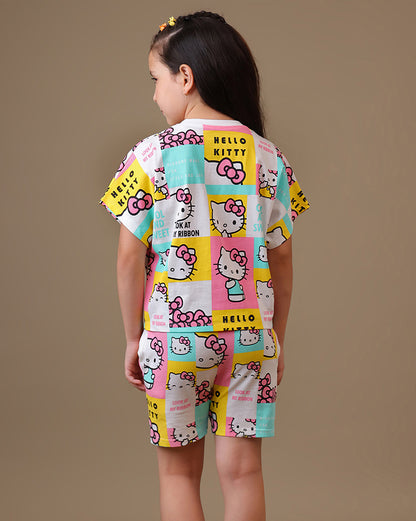 Hello Kitty  Relaxed Fit T-Shirt & Shorts Co-Ords Set  Kids Girls