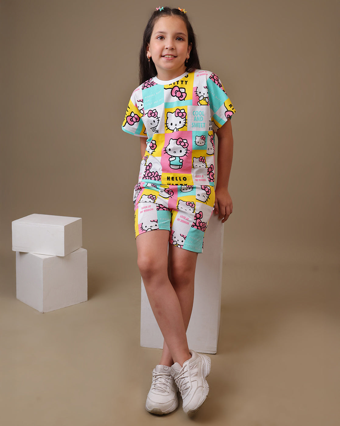Hello Kitty  Relaxed Fit T-Shirt & Shorts Co-Ords Set  Kids Girls