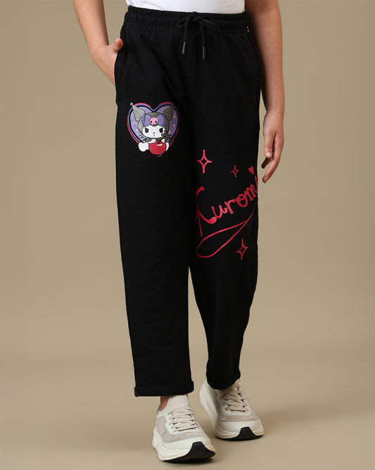 Hello Kitty Printed Straight Joggers For Girls
