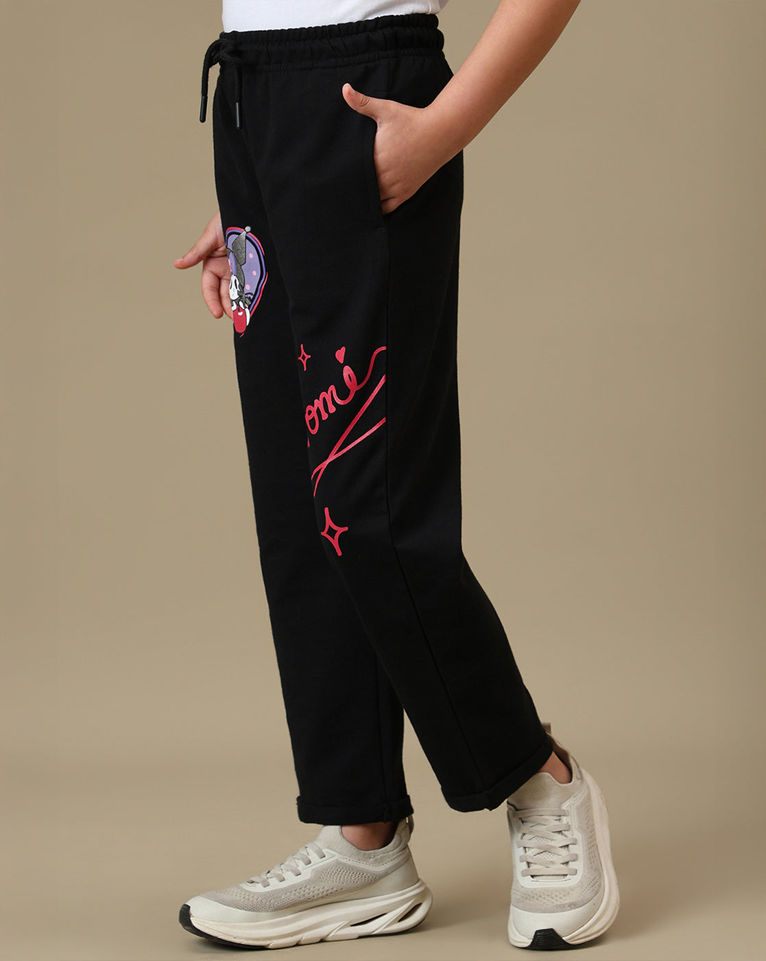 Hello Kitty Printed Straight Joggers For Girls