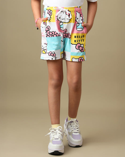 Hello Kitty Printed Regular Fit Shorts For Girls