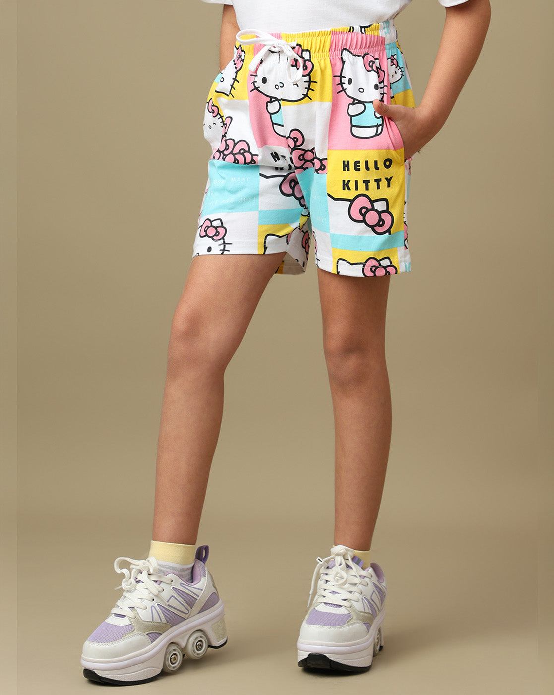 Hello Kitty Printed Regular Fit Shorts For Girls
