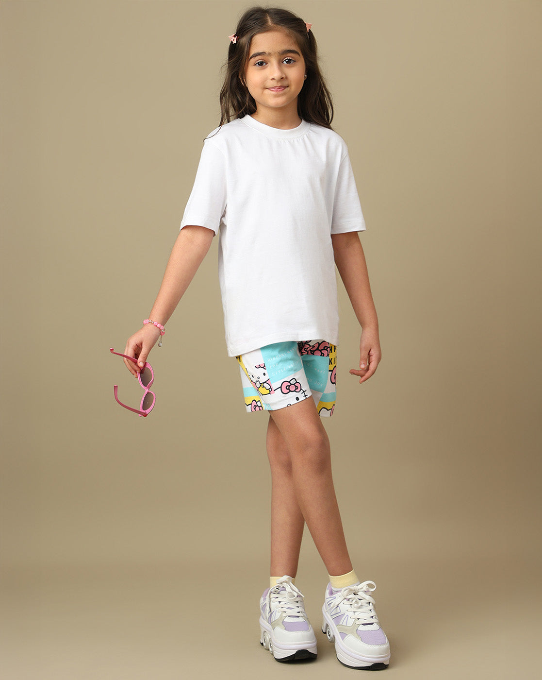 Hello Kitty Printed Regular Fit Shorts For Girls