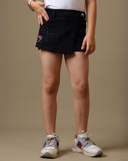 Hello Kitty Rhinestones Denim Skorts  Girls
