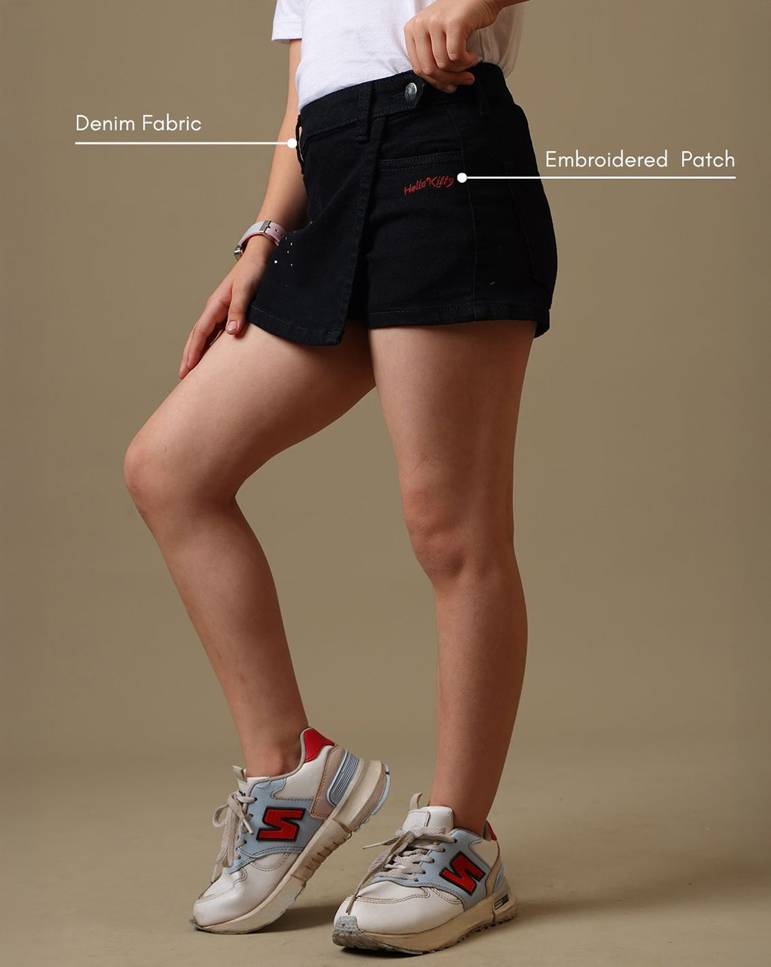 Hello Kitty Rhinestones Denim Skorts For Girls