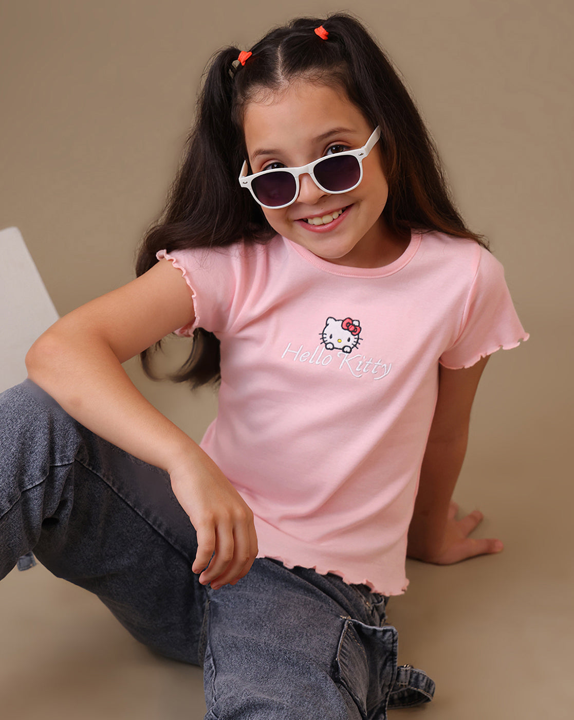 Hello Kitty Printed Regular Fit Tshirt For Girls