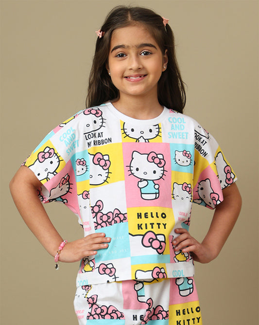 Hello Kitty Printed Relaxed Fit Tshirt For Girls