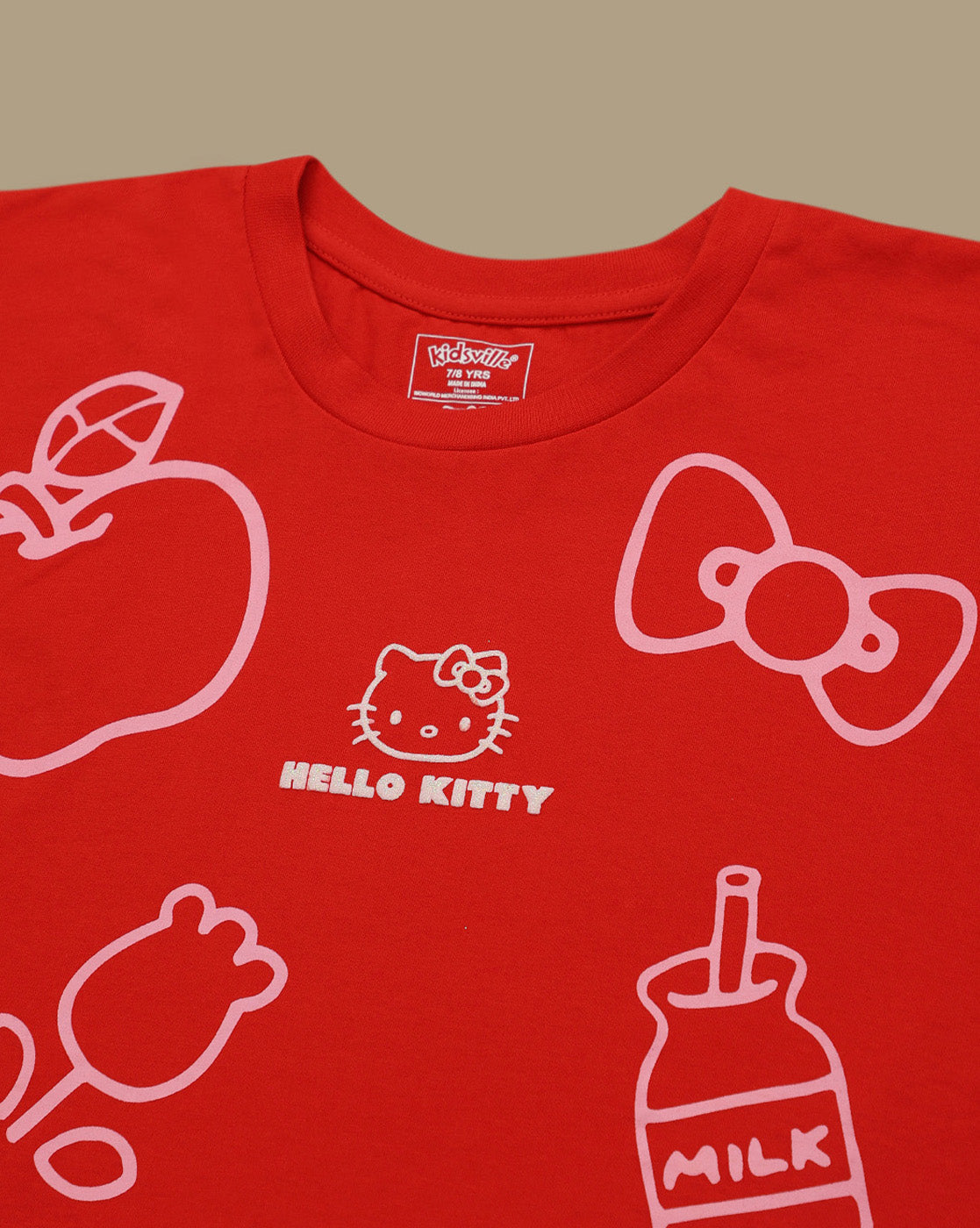 Hello Kitty Printed Boxy Fit Tshirt For Girls