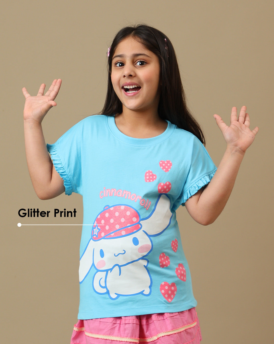 Hello Kitty Printed Relaxed Fit Tshirt For Girls