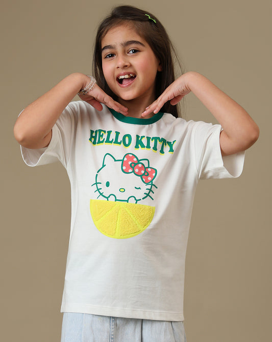 Hello Kitty Printed Relaxed Fit Tshirt For Girls