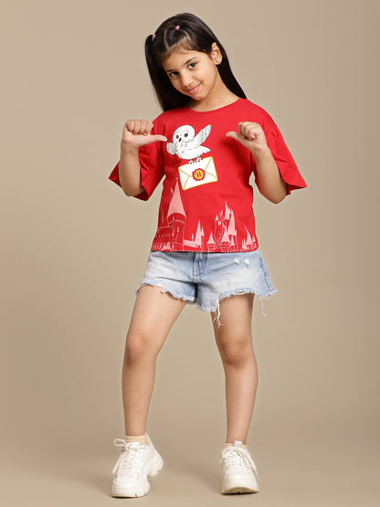 Harry Potter Printed Relaxed Fit Tshirt For Girls