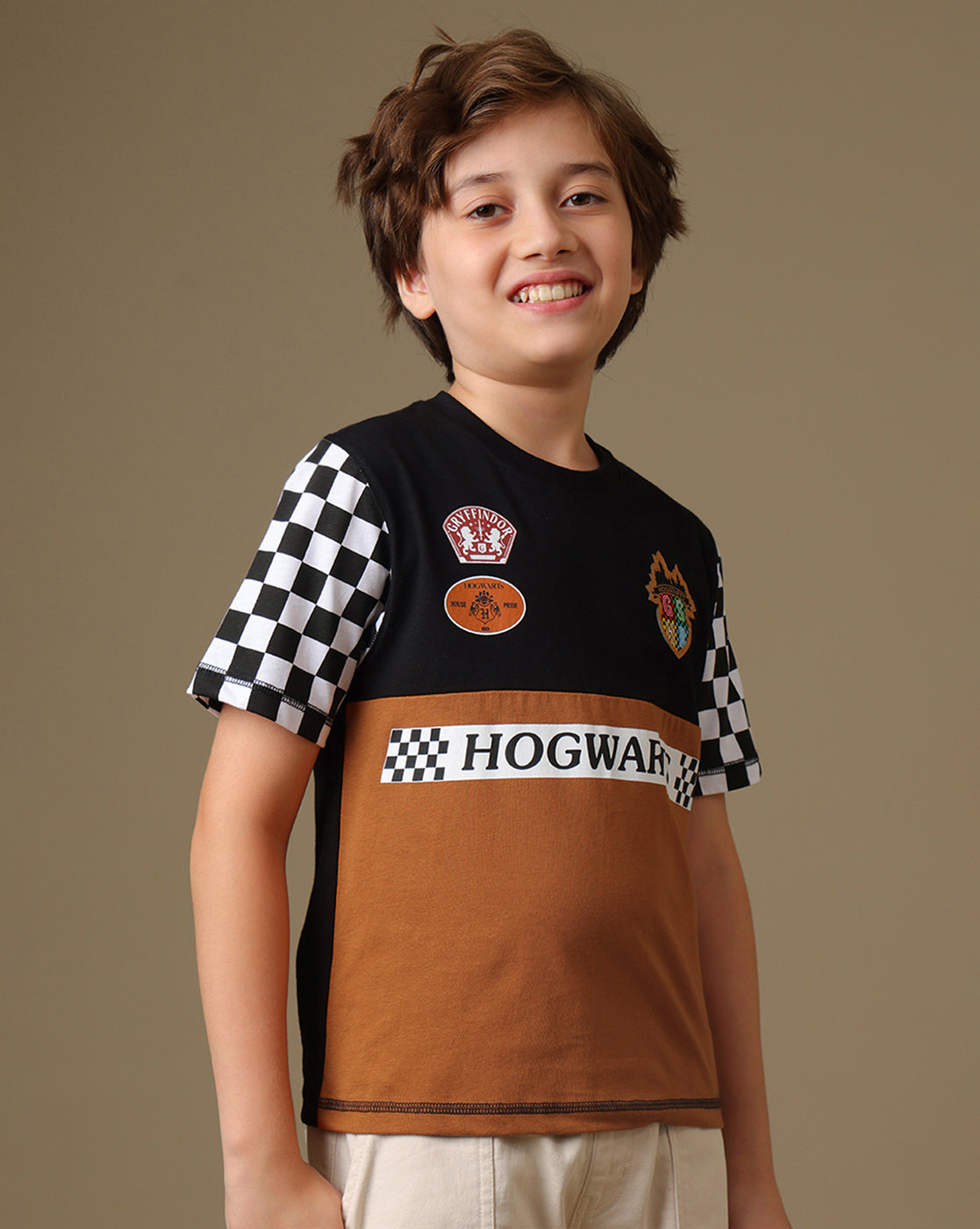 Hogwarts-Harry Potter Printed Regular Fit Tshirt For Boys