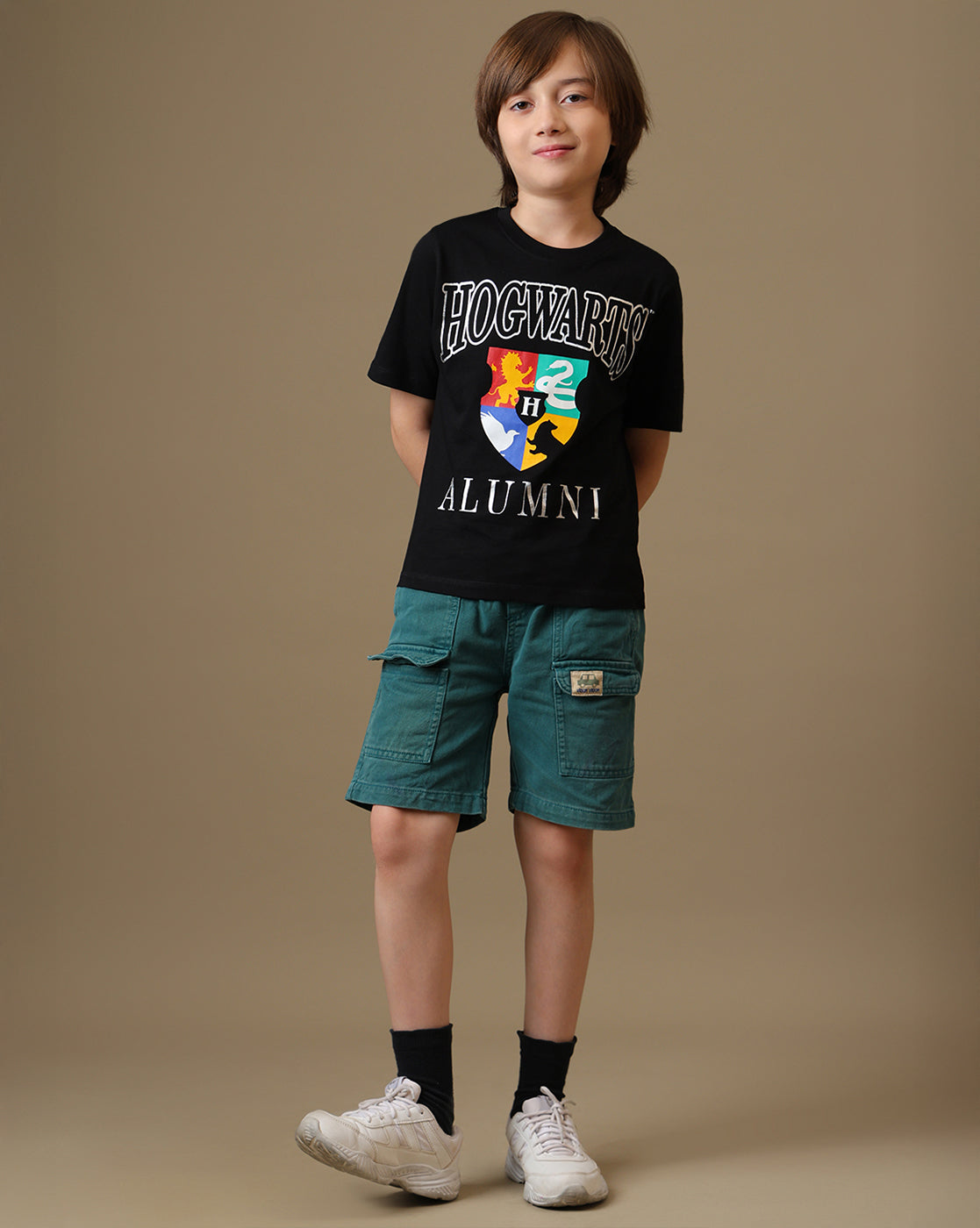 Hogwarts Printed Regular Fit Tshirt For Boys