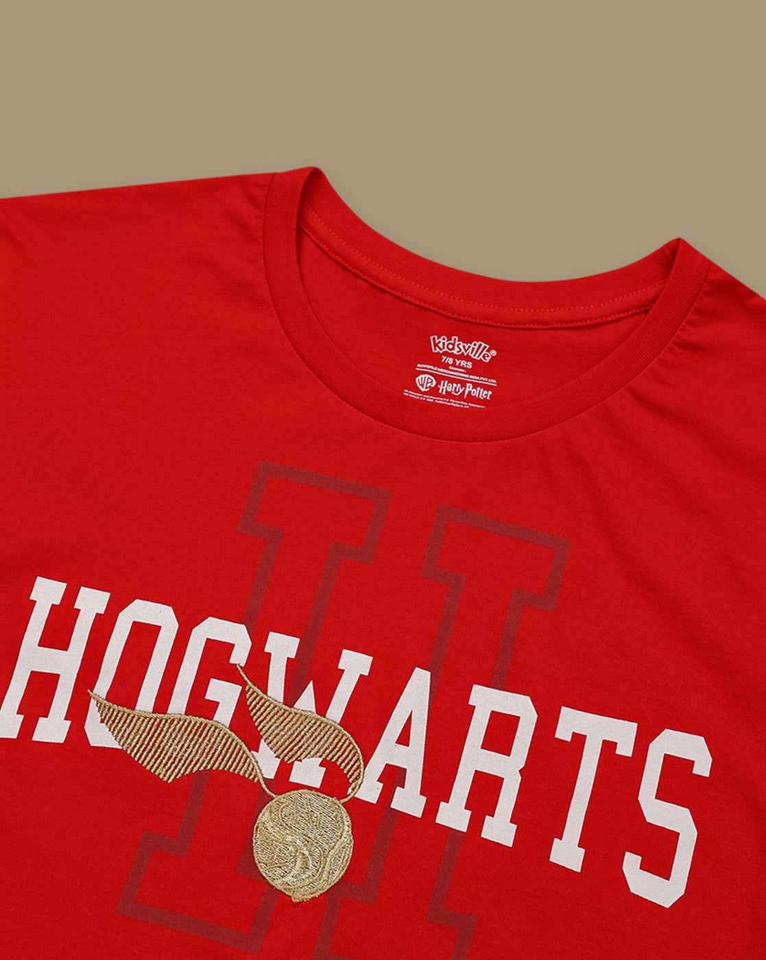 Harry Potter Golden Snitch Embroidered Relaxed Fit Tshirt For Girls