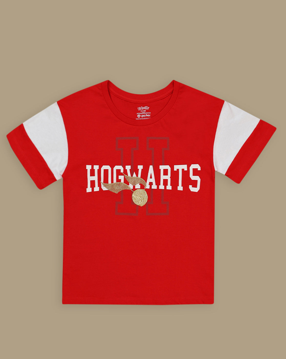 Harry Potter Golden Snitch Embroidered Relaxed Fit Tshirt For Girls