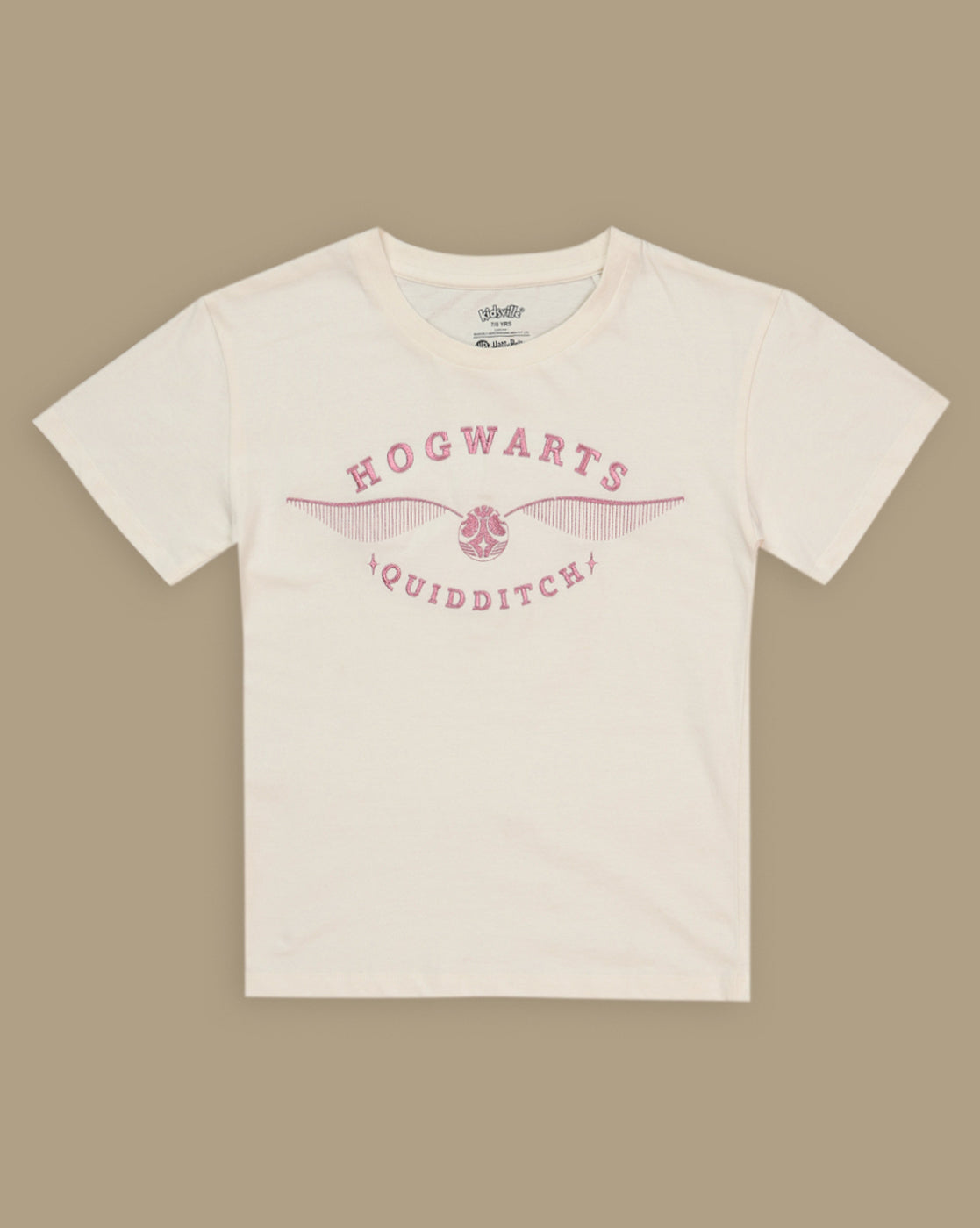 Harry Potter Hogwarts Quidditch Embroidered Relaxed Fit Tshirt For Girls