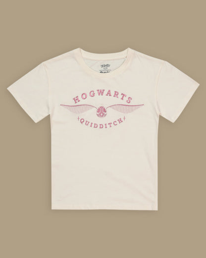Harry Potter Hogwarts Quidditch Embroidered Relaxed Fit Tshirt  Girls