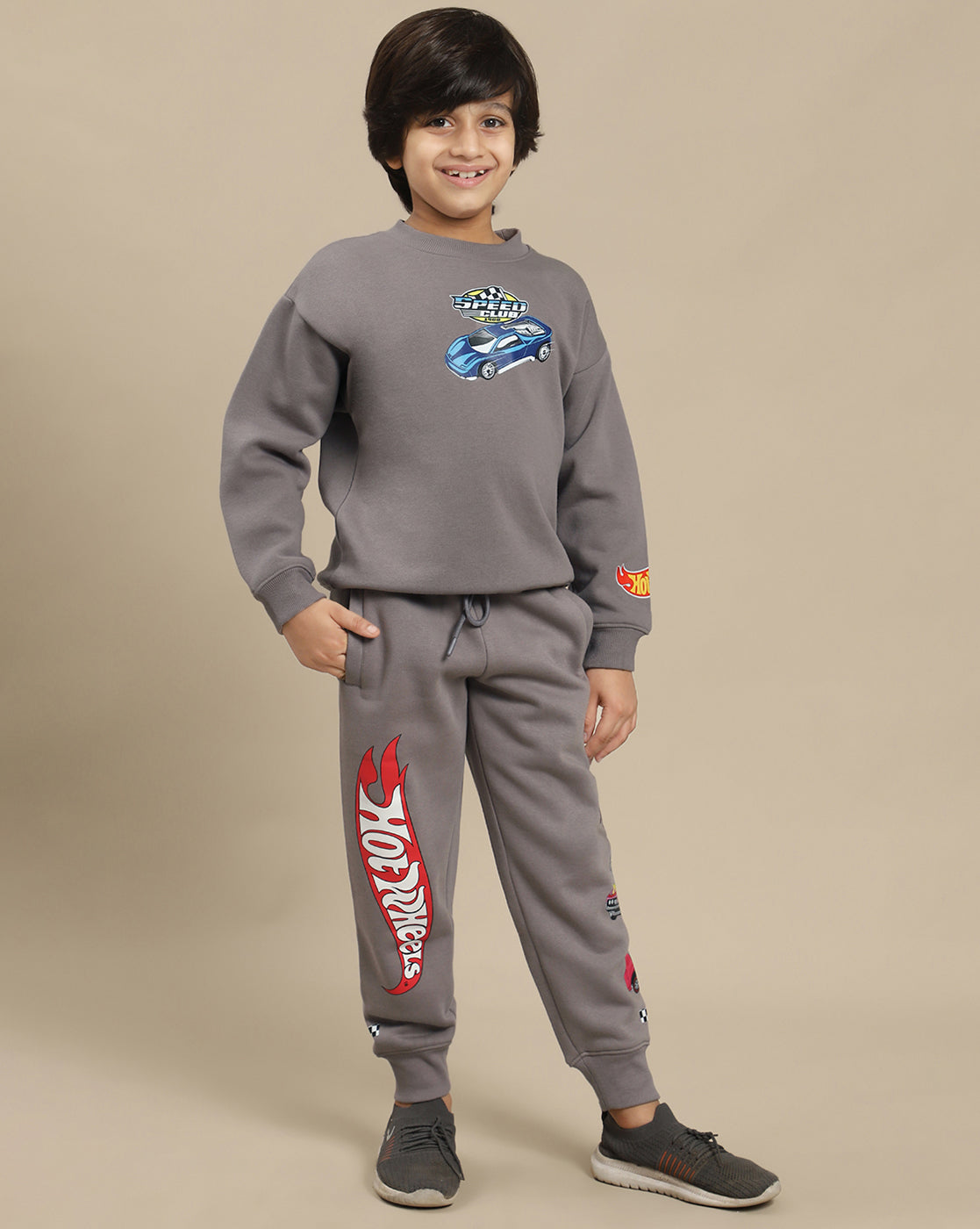 Hot Wheels Printed Regular Fit Sweatshirt For Boys