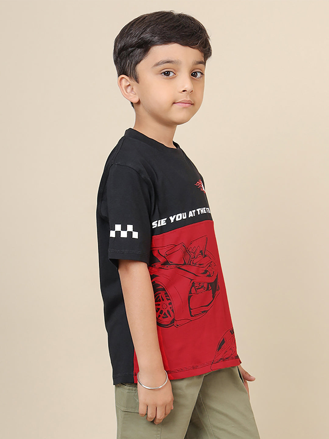Hot Wheels Printed Regular Fit Tshirt For Boys