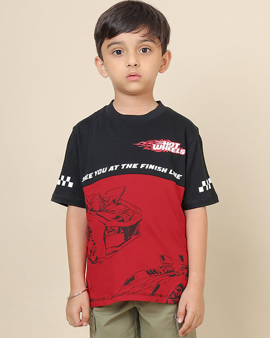 Hot Wheels Printed Regular Fit Tshirt For Boys