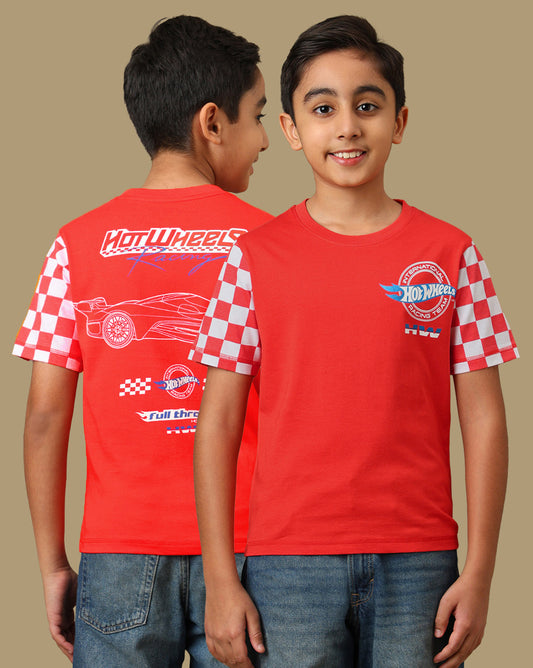 Hot Wheels Printed Regular Fit Tshirt For Boys
