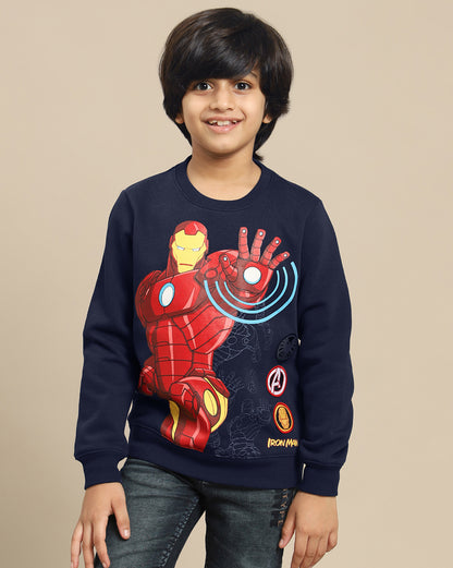 Iron Man Printed Regular Fit Sweatshirt For Boys