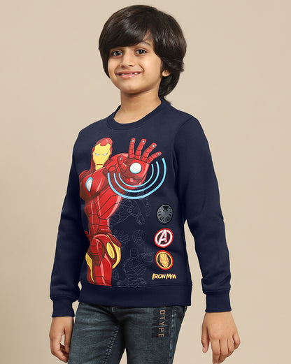 Iron Man Printed Regular Fit Sweatshirt For Boys