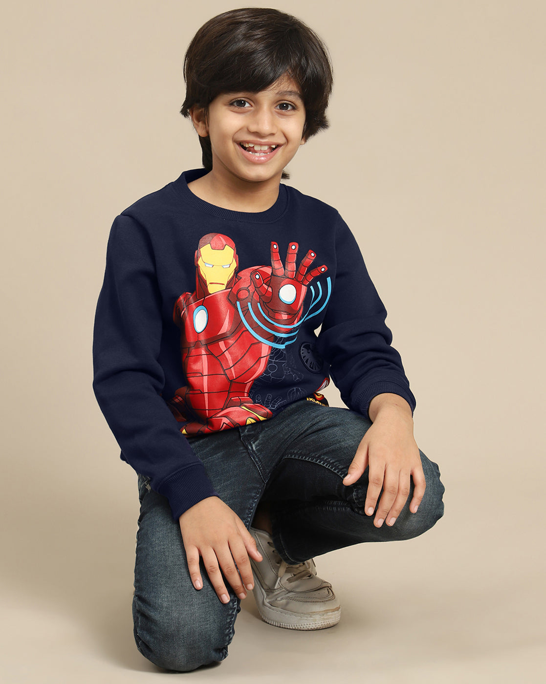 Iron Man Printed Regular Fit Sweatshirt For Boys