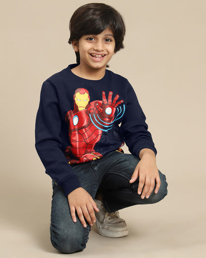 Iron Man Printed Regular Fit Sweatshirt For Boys