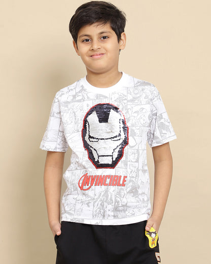 Iron Man  Reversible Sequin Regular Fit Tshirt  Boys