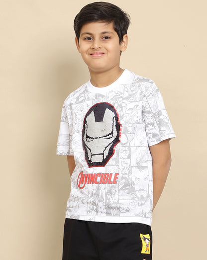 Iron Man  Reversible Sequin Regular Fit Tshirt  Boys