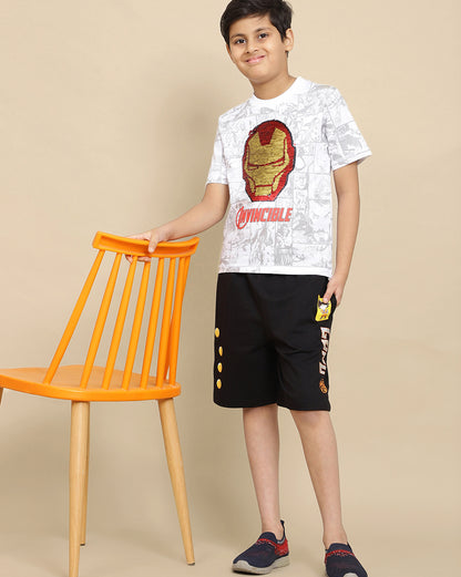Iron Man  Reversible Sequin Regular Fit Tshirt  Boys