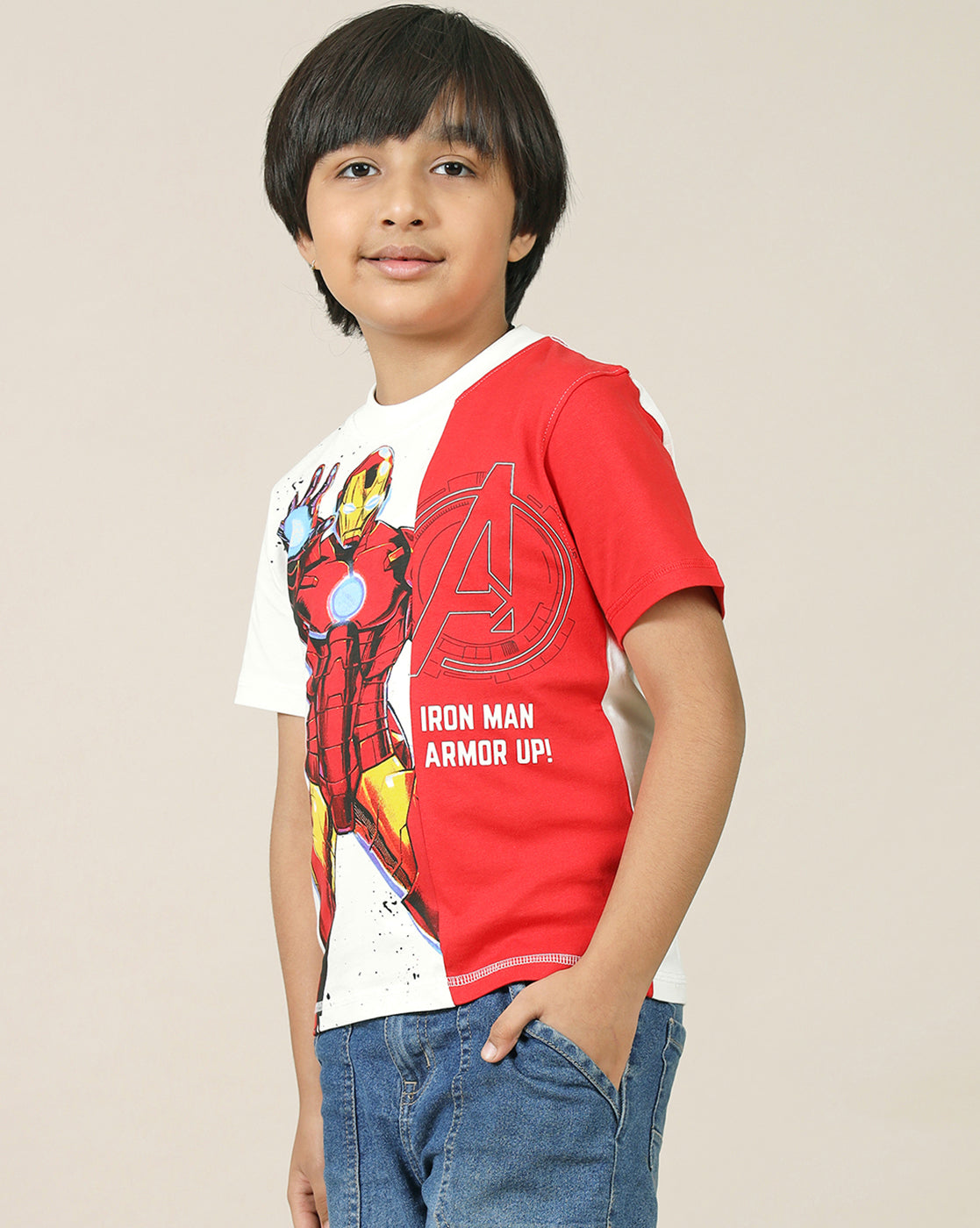Iron Man Printed Regular Fit Tshirt For Boys