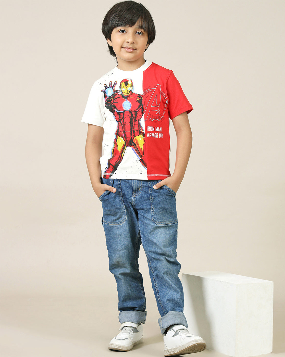 Iron Man Printed Regular Fit Tshirt For Boys