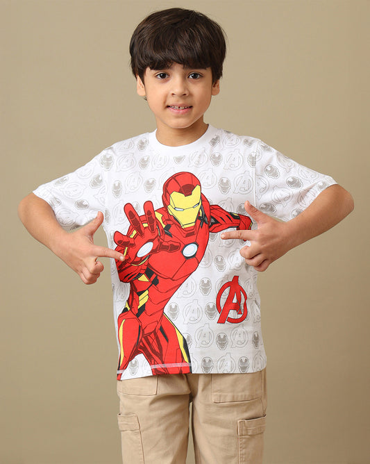 Iron Man Printed Regular Fit Tshirt For Boys