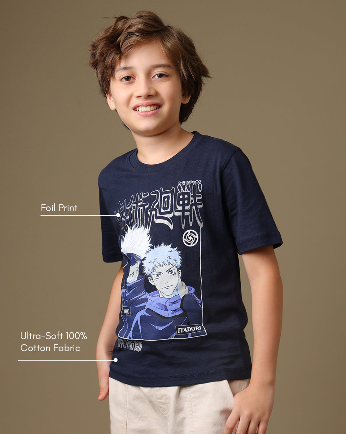 Jujutsu Kaisen Printed Regular Fit Tshirt For Boys
